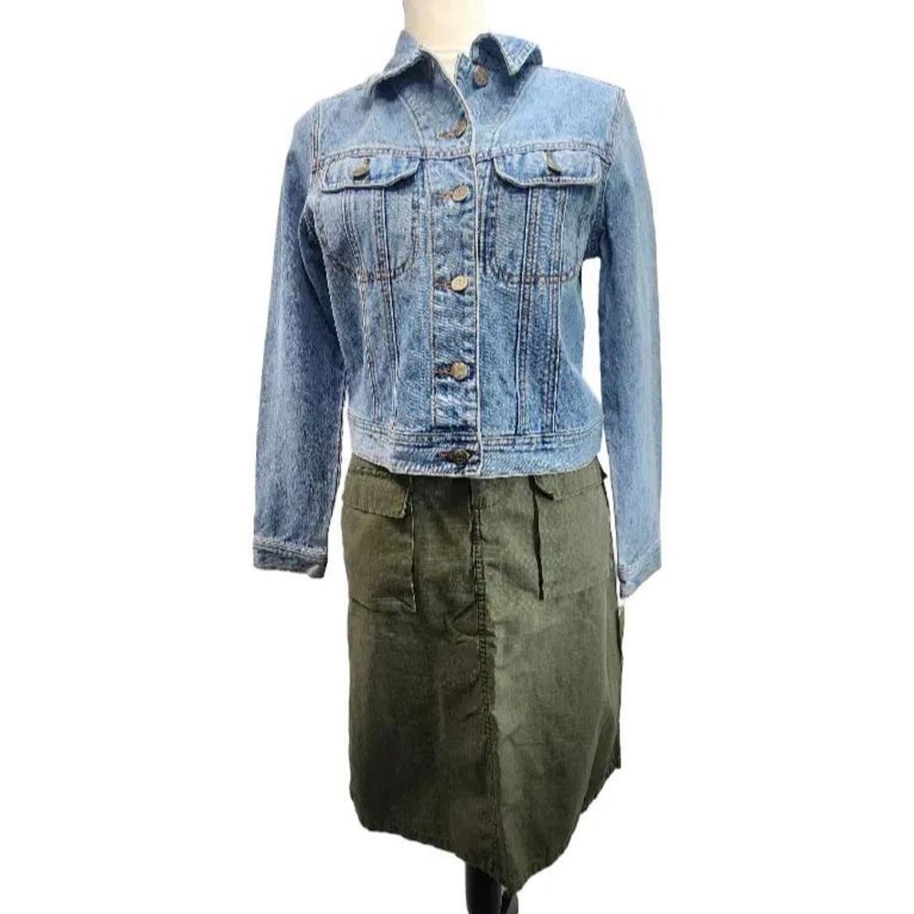 Polo Jeans Company Ralph Lauren. Y2K Cargo Midi Skirt Army Green Size: 8